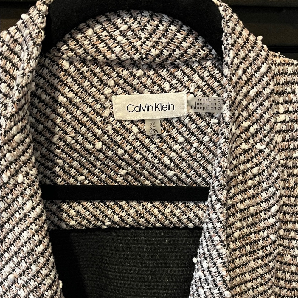 Calvin Klein Women's Tweed open Blazer - Picture 2 of 4